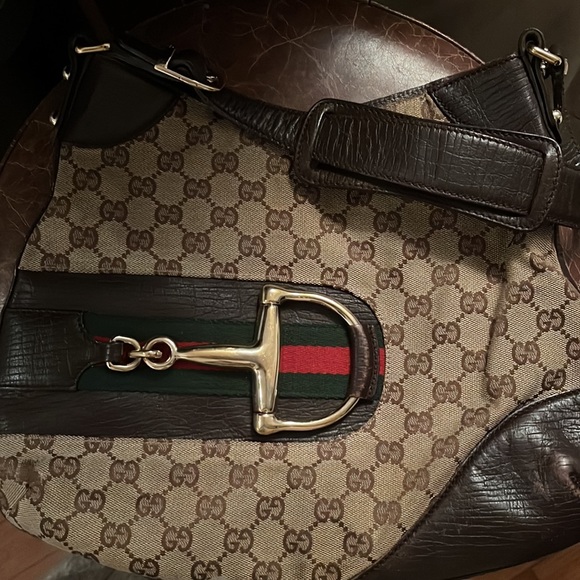 Gucci Horsebit Web Hasler brown shoulder bag - Picture 3 of 17